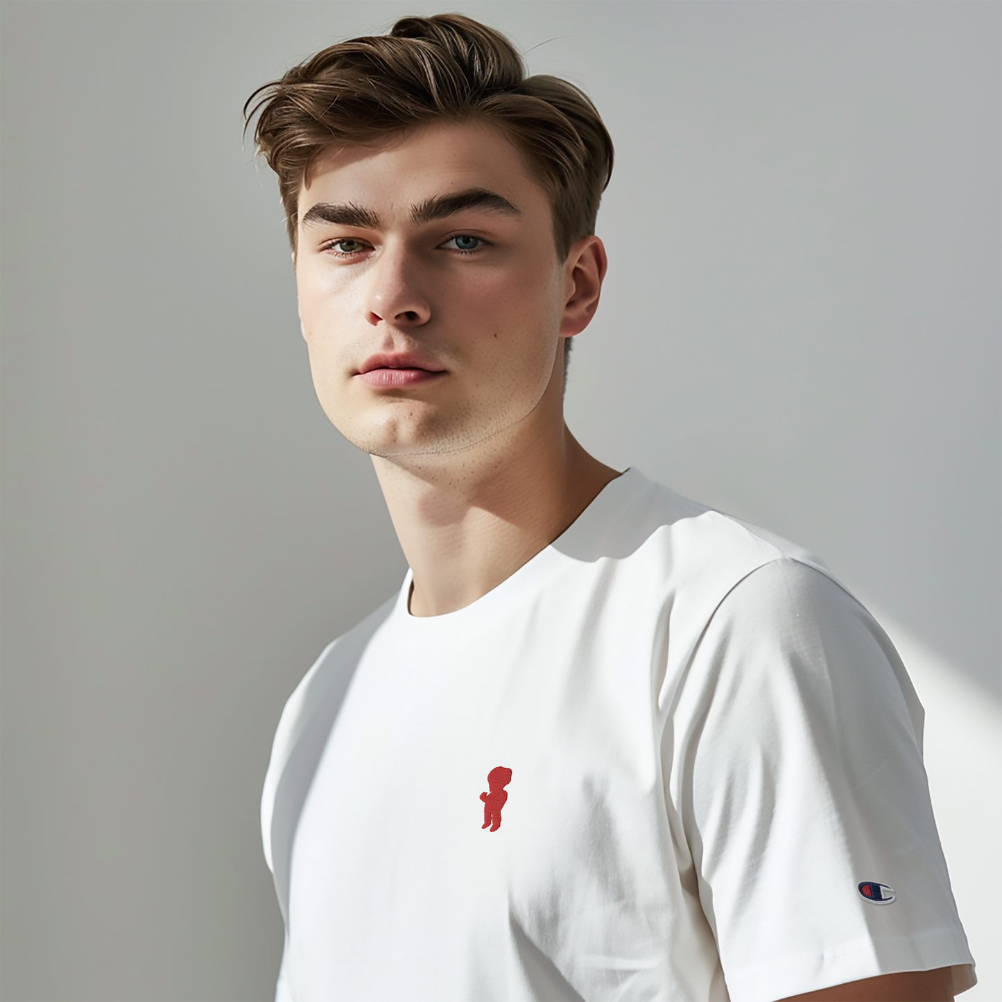 Red Icon Embroidered Men's Champion T-Shirt