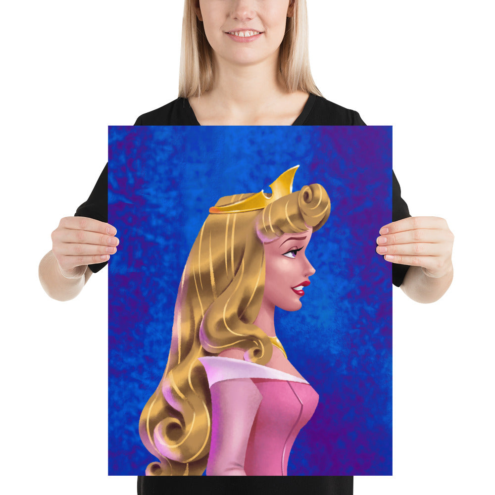 Limited Edition Princess Profile Aurora Pink Fine Art Print - Enhanced Matte Paper