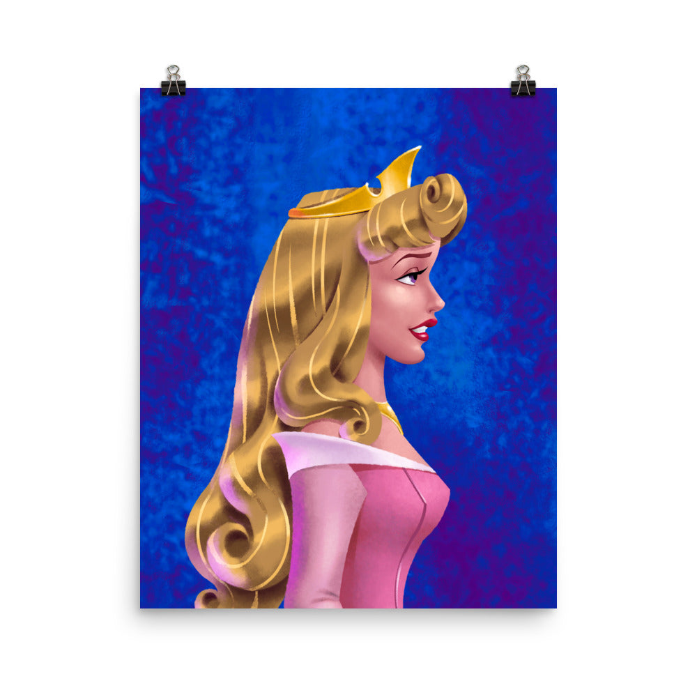 Limited Edition Princess Profile Aurora Pink Fine Art Print - Enhanced Matte Paper