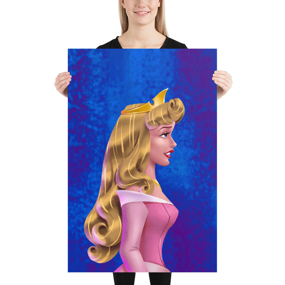 Limited Edition Princess Profile Aurora Pink Fine Art Print - Enhanced Matte Paper